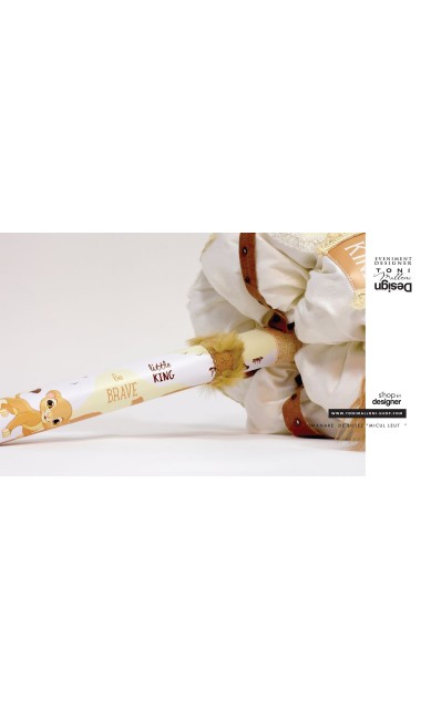 Lumanare de botez baieti cu lei, micul leut regele animalelor Simba, 65x4cm, Little Lion 13